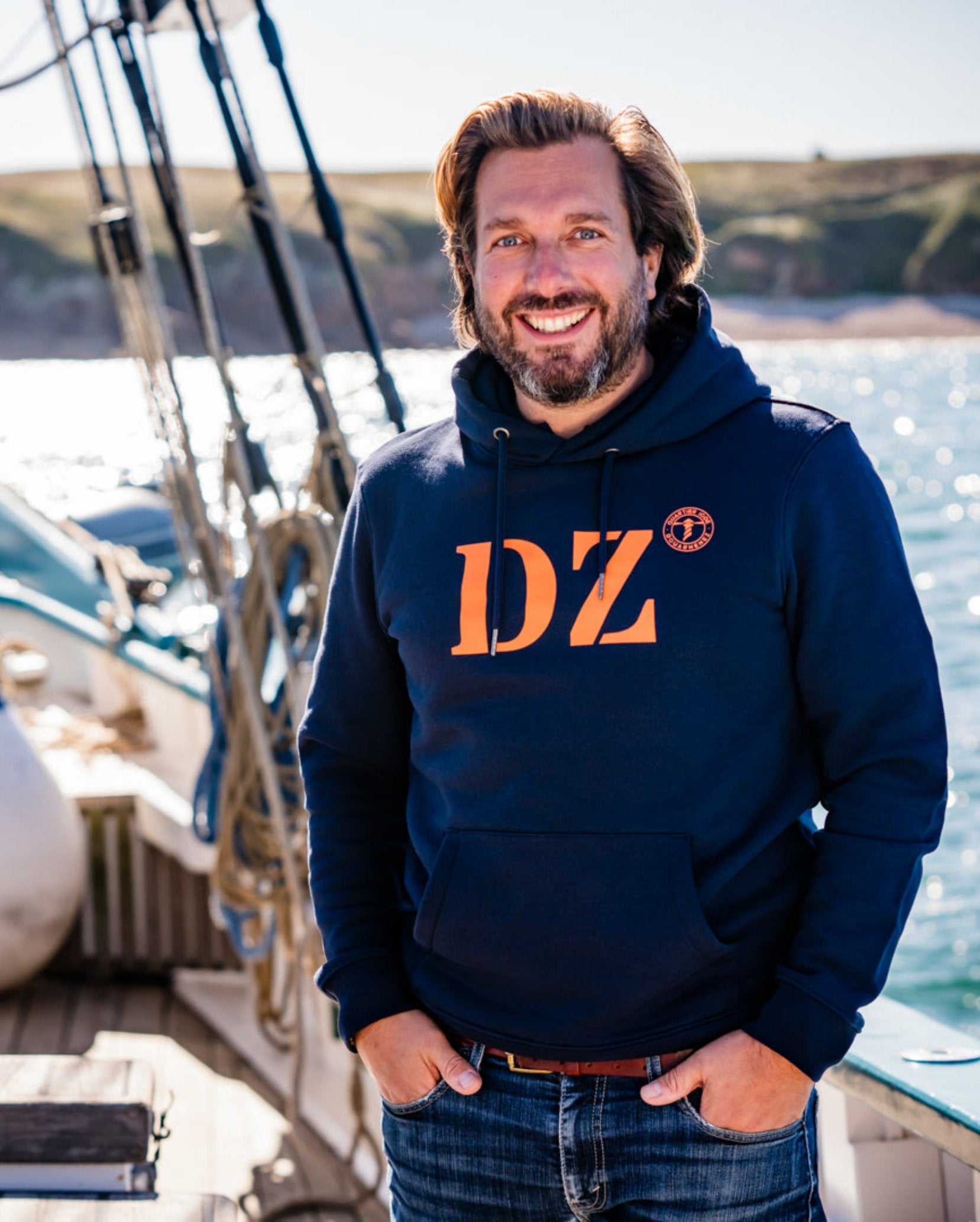 Pull à Capuche Homme S. Bermans For Dunnes Stores - Taille M, Bleu, Occasion Très Bon état