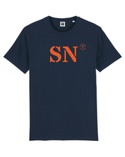 T-shirt Saint Nazaire SN "MON QUARTIER MARITIME" - Marine et orange - Unisexe - Quartier iodé