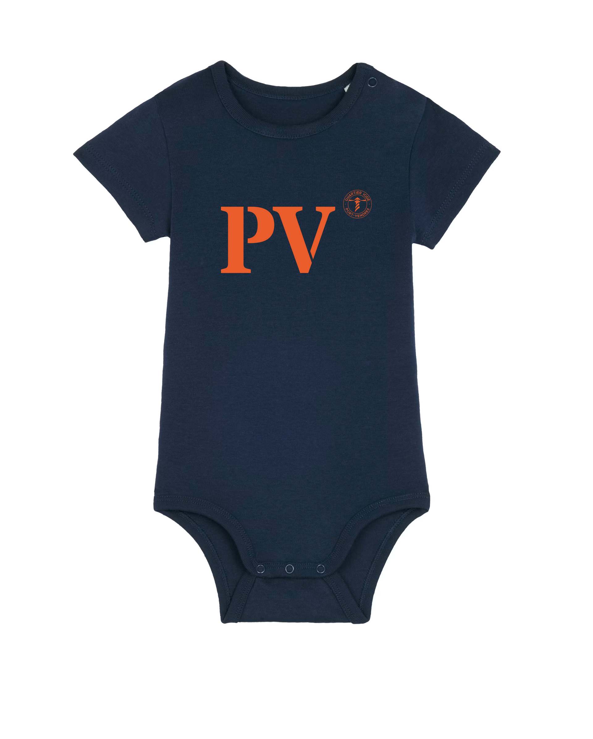 Body Enfant PV Port de Port-Vendres Bleu et Orange - Quartier iodé