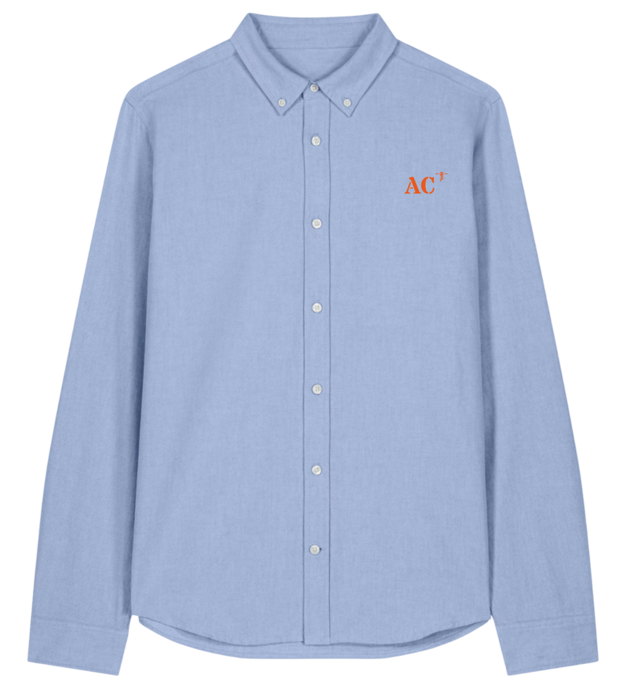 Chemise Arcachon AC Hommes bleu ciel Orange - Blanc - Quartier iodé