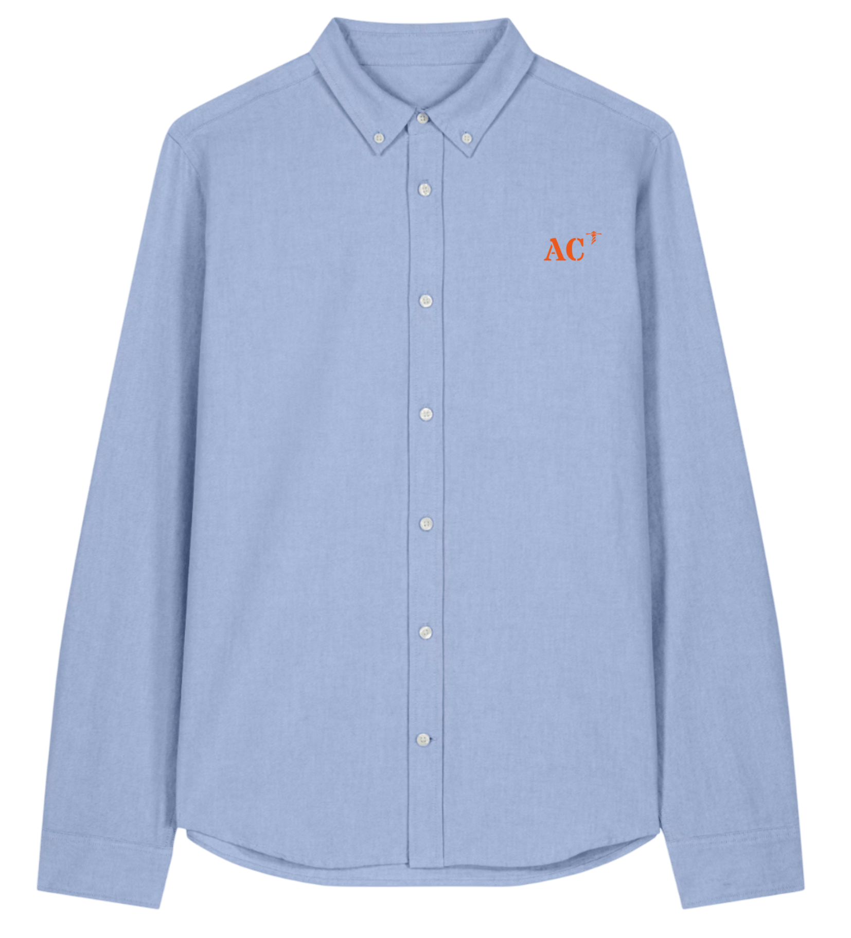 Chemise Arcachon AC Hommes bleu ciel Orange - Blanc - Quartier iodé