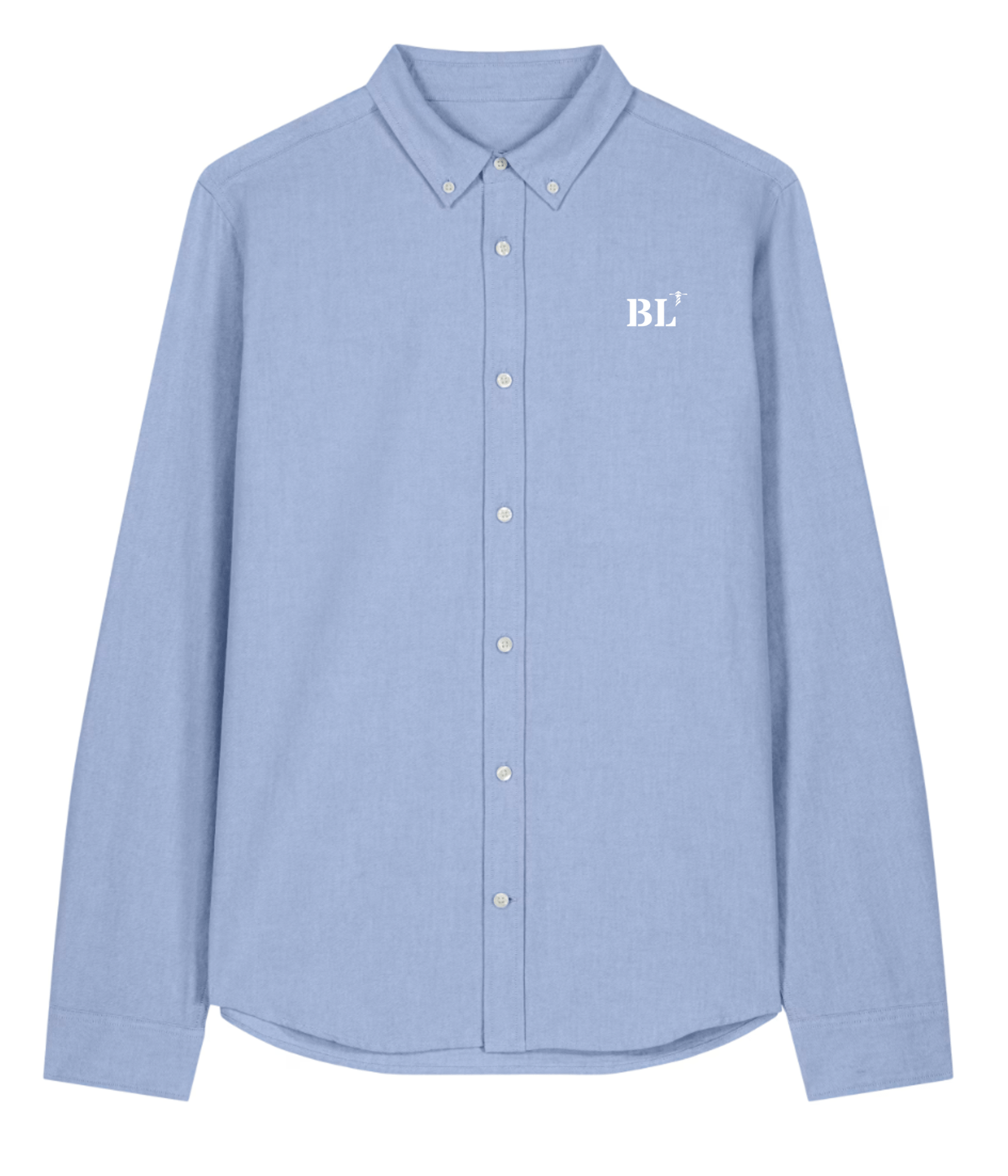 Chemise Boulogne sur Mer BL Hommes bleu ciel Orange - Blanc - Quartier iodé