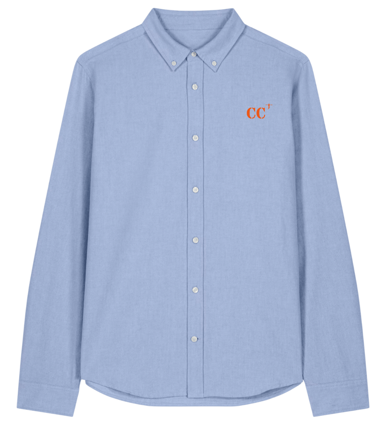 Chemise Concarneau CC Hommes bleu ciel Orange - Blanc - Quartier iodé