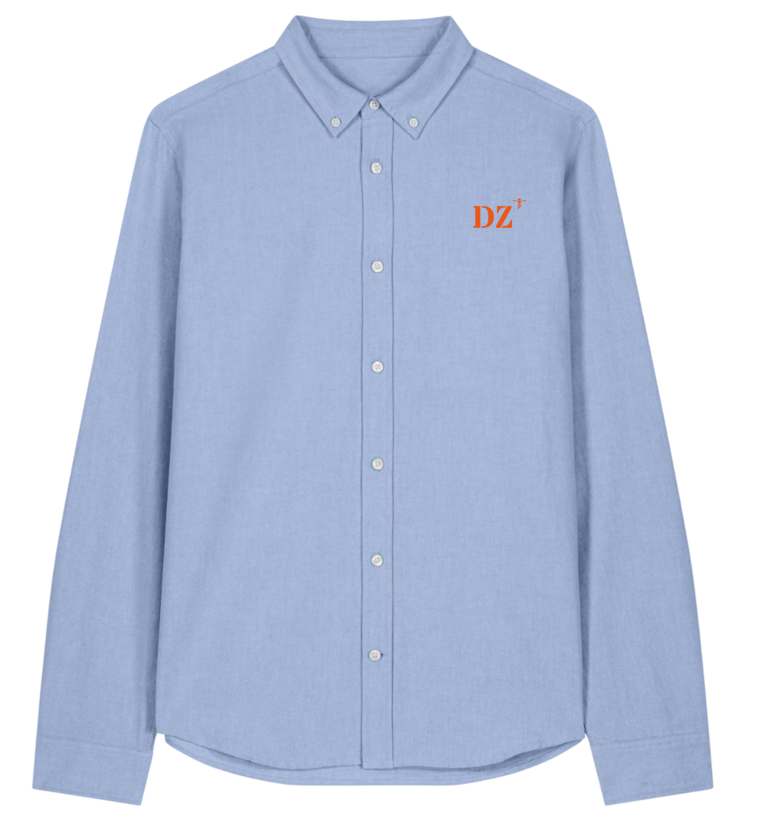 Chemise Douarnenez DZ Hommes bleu ciel Orange - Blanc - Quartier iodé