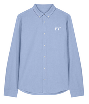 Chemise bleu ciel PY Papeete - orange / blanc - quartier iodé 