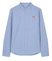 Chemise bleu ciel PY Papeete - orange / blanc - quartier iodé 