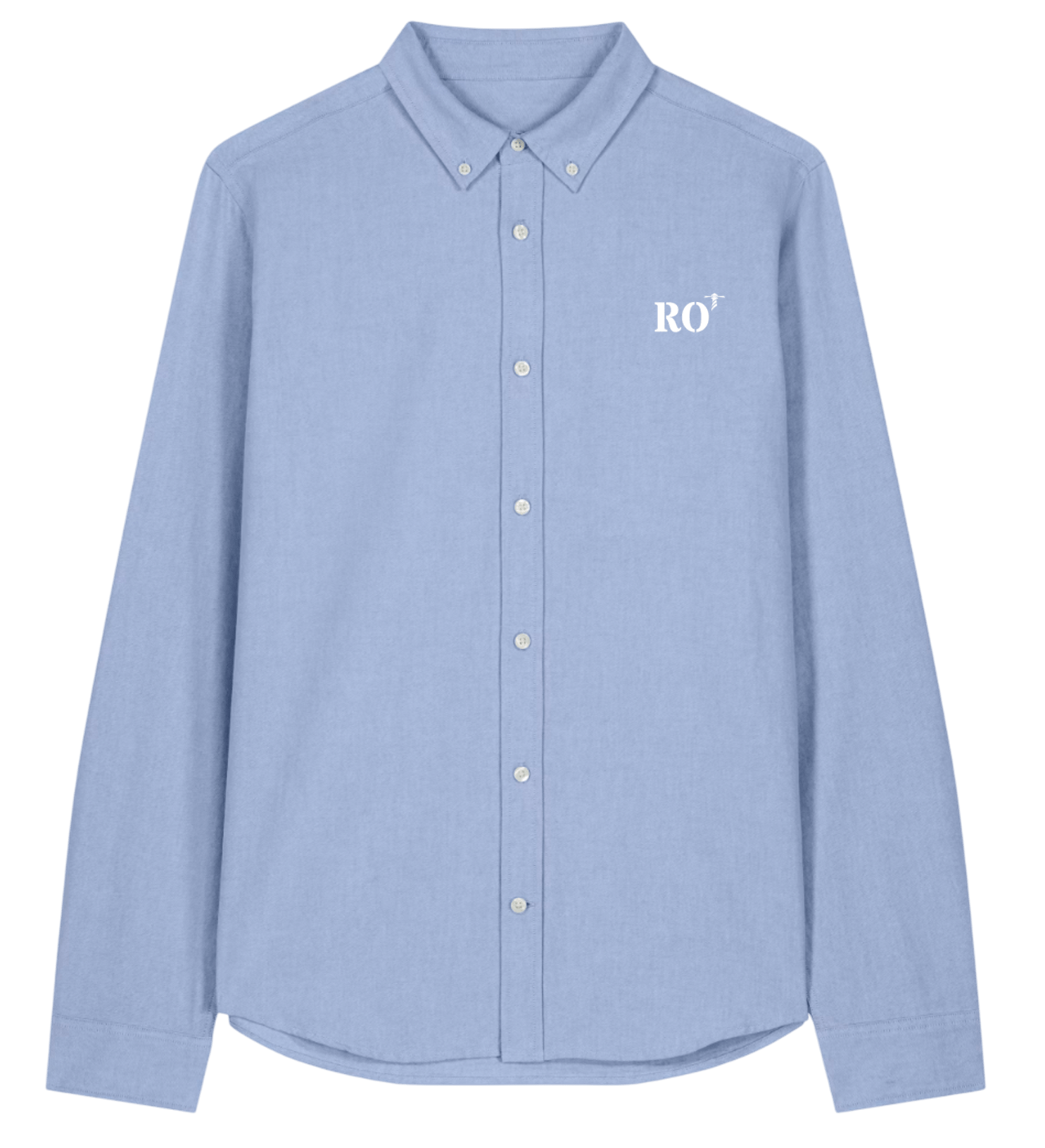 Chemise Rouen RO Hommes bleu ciel Orange - Blanc - Quartier iodé