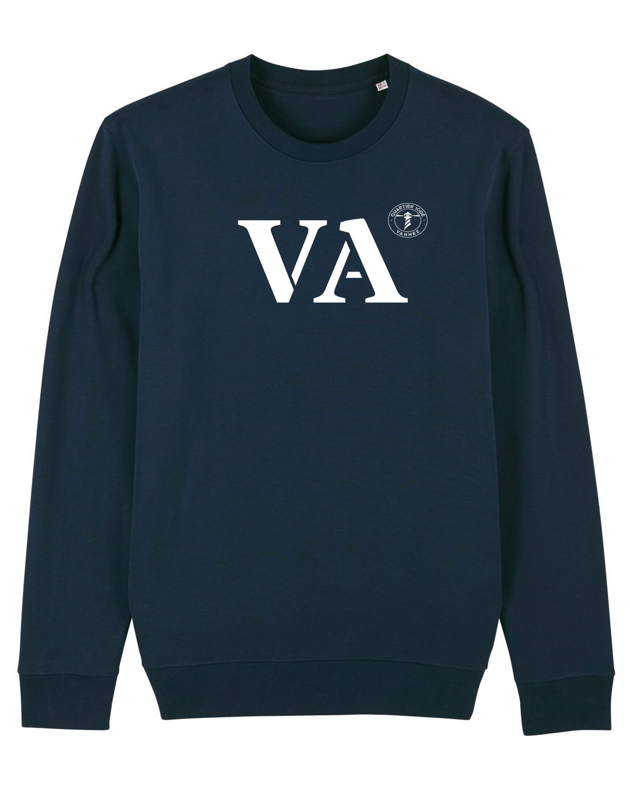 Quartier iodé sweat VA Vannes en coton bio pour hommes et femmes. Marque bretonne idéal pour la mer et la ville. Style décontracté chic, à l'esprit Breizh. Pull marin original. 