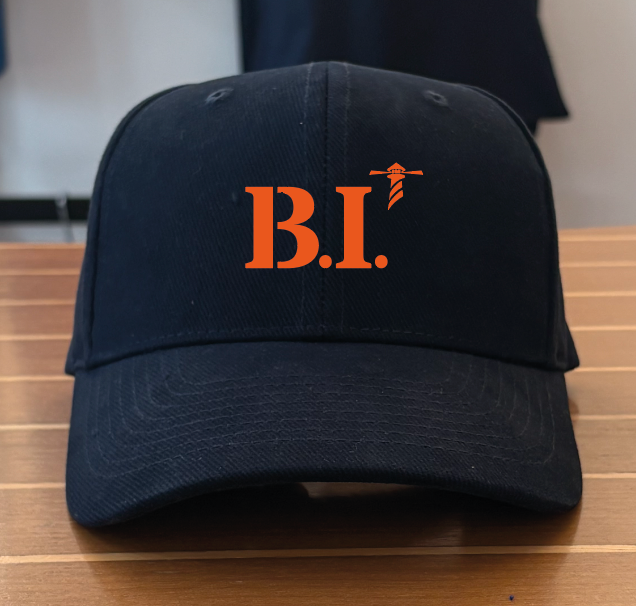 Casquette B.I. Belle Île  Bleu Marine - Orange / Rose