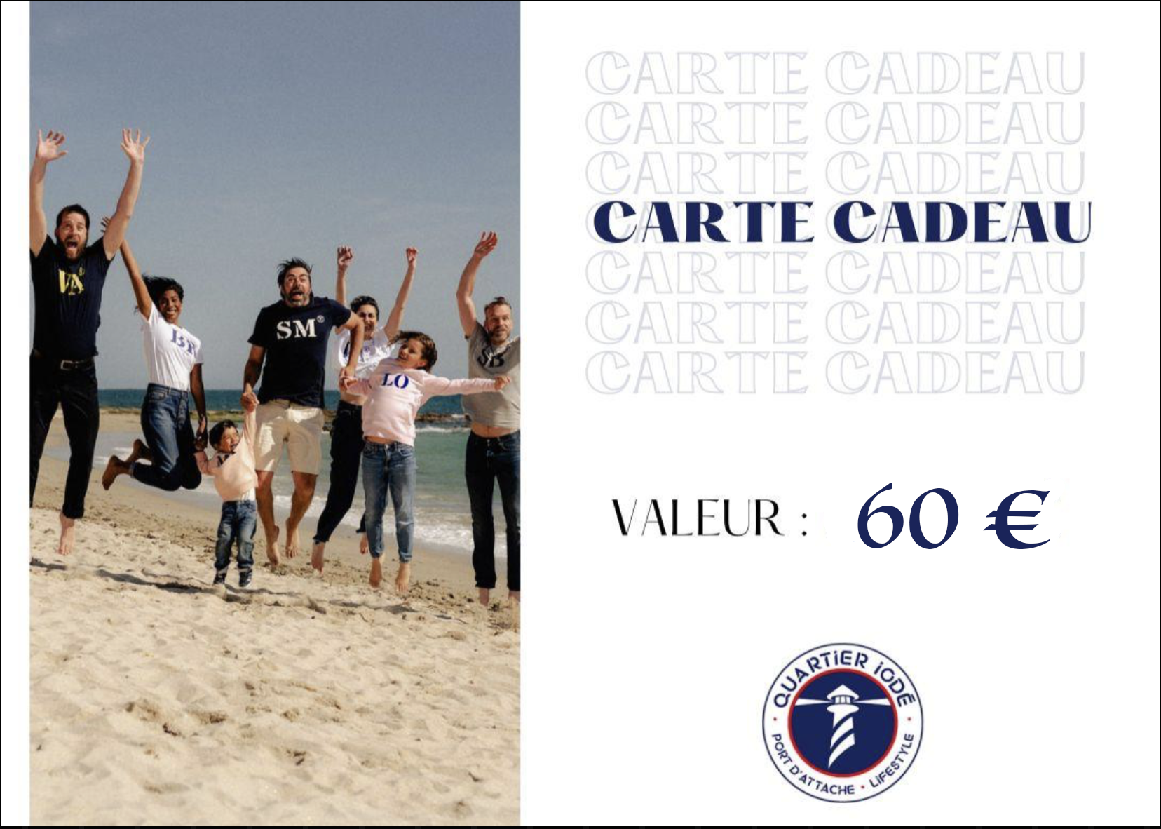 Carte cadeaux quartier iodé 60 euros 