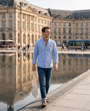 Chemise brodé BX Bordeaux Bleu Ciel - Orange , quartier iodé