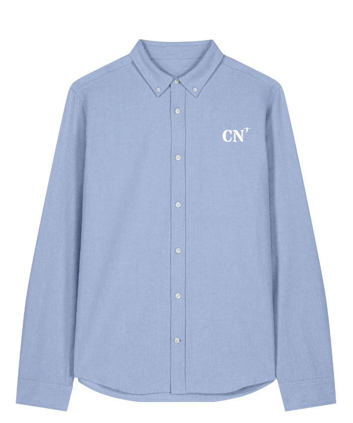 Chemise brodé CN Caen Bleu Ciel - Blanc, quartier iodé