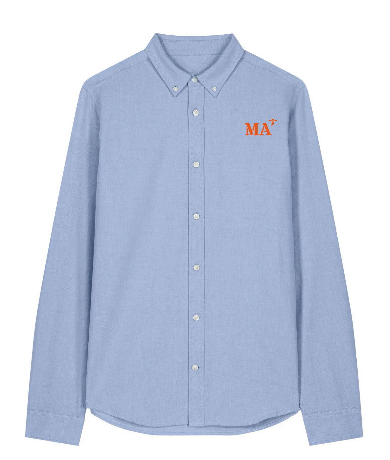 Chemise brodé MA Marseille Ciel Bleu Orange - Quartier iodé