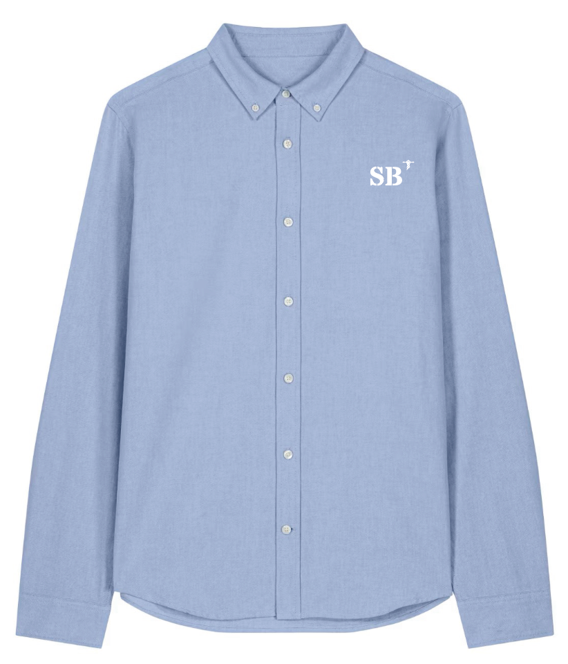 Chemise brodé SB Saint Brieuc Bleu Ciel - Orange, quartier iodé