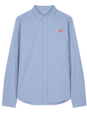 Chemise brodé AY Auray Bleu CIEL Orange - quartier iodé