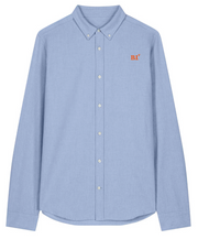 Chemise brodé B.I Belle-Île  Bleu CIEL Orange - quartier iodé