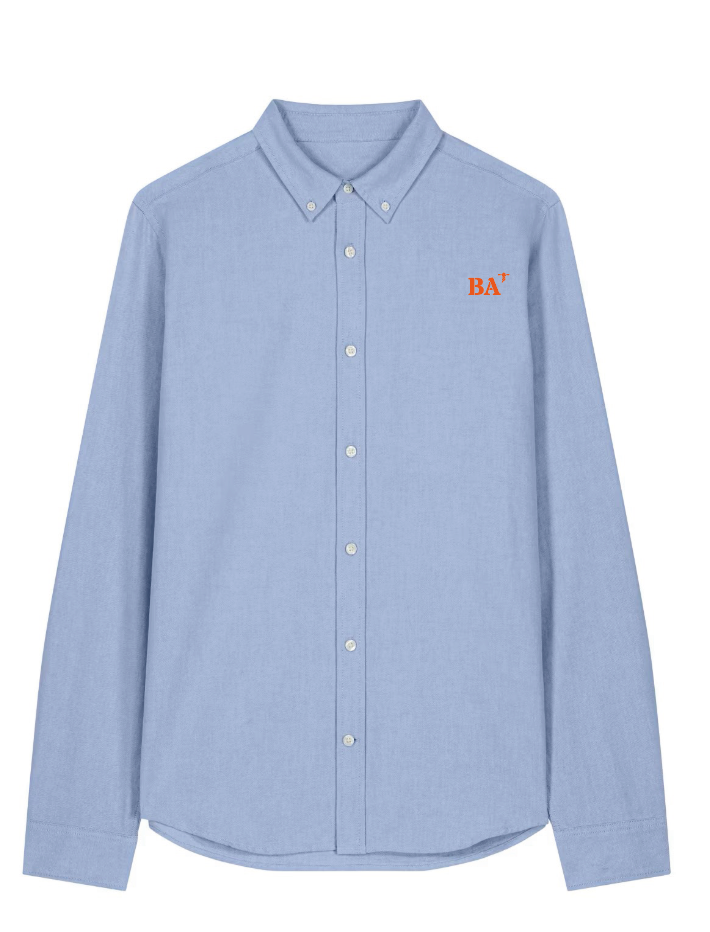 Chemise brodé BA Bayonne Bleu Ciel Orange - quartier iodé