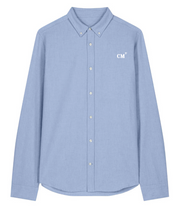 Chemise brodé CM Camaret Bleu-Ciel Blanc quartier iodé