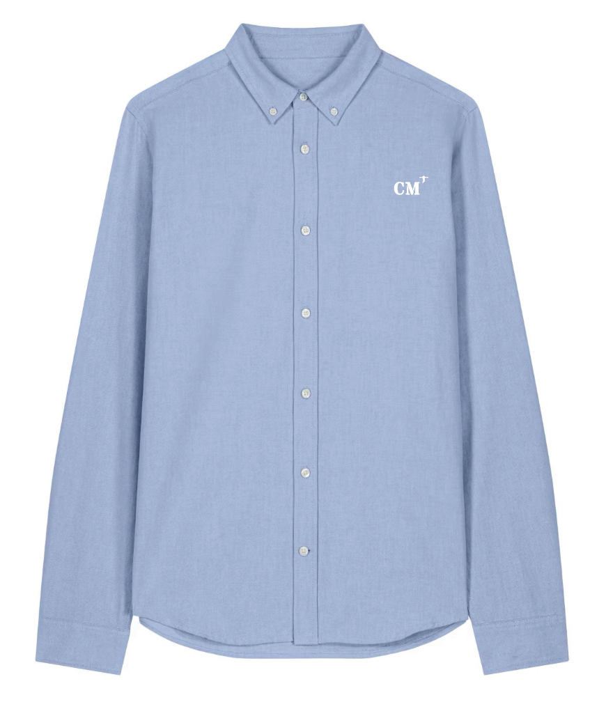Chemise brodé CM Camaret Bleu-Ciel Blanc quartier iodé