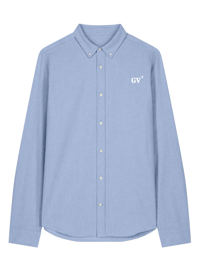 Chemise brodé GV Le Guilvinec Bleu-Ciel Blanc quartier iodé