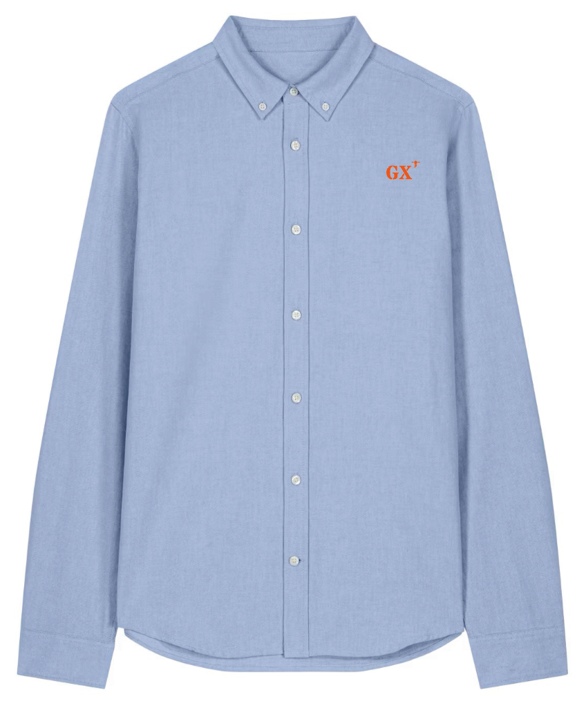 Chemise brodé GX Groix Bleu CIEL Orange - quartier iodé
