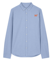Chemise brodé IO Île d'Oléron Bleu Ciel Orange - quartier iodé