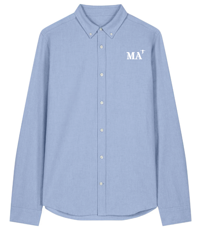 Chemise brodé MA Marseille Ciel Bleu Blanc - Quartier iodé