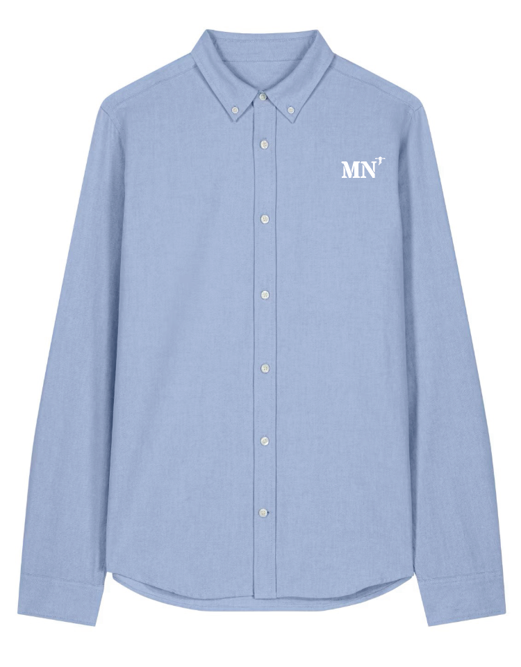Chemise brodé MN Marennes Bleu Ciel Blanc - Quartier iodé