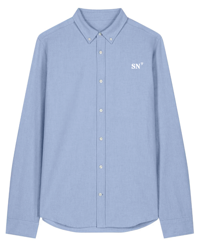Chemise brodé SN Saint-Nazaire Bleu-Ciel Blanc quartier iodé
