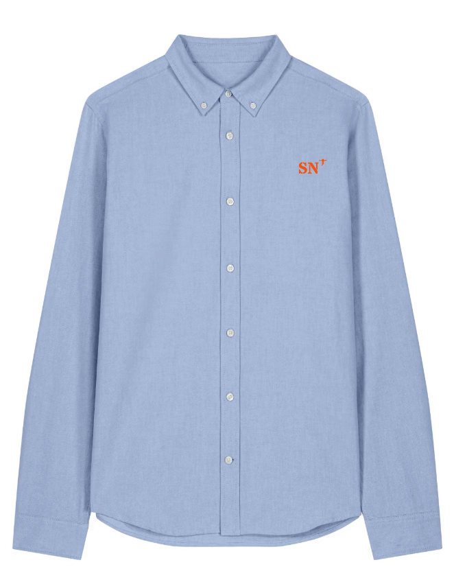 Chemise brodé SN Saint-Nazaire Bleu-Ciel Orange quartier iodé