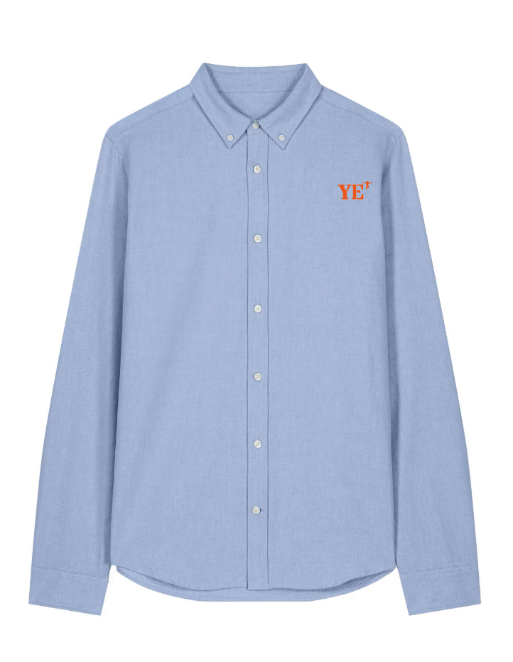 Chemise brodé YE Île d'Yeu Bleu Ciel Orange - quartier iodé