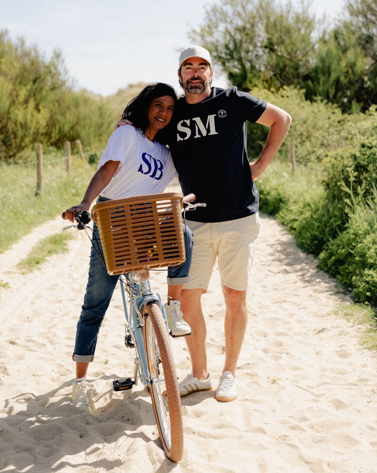 T-shirt "MON QUARTIER MARITIME"  - Marine et Blanc - Unisexe