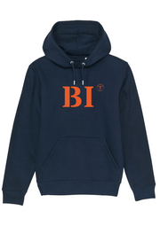 Sweat à capuche Bastia BI Bleu Marine et Orange Unisexe - Quartier iodé