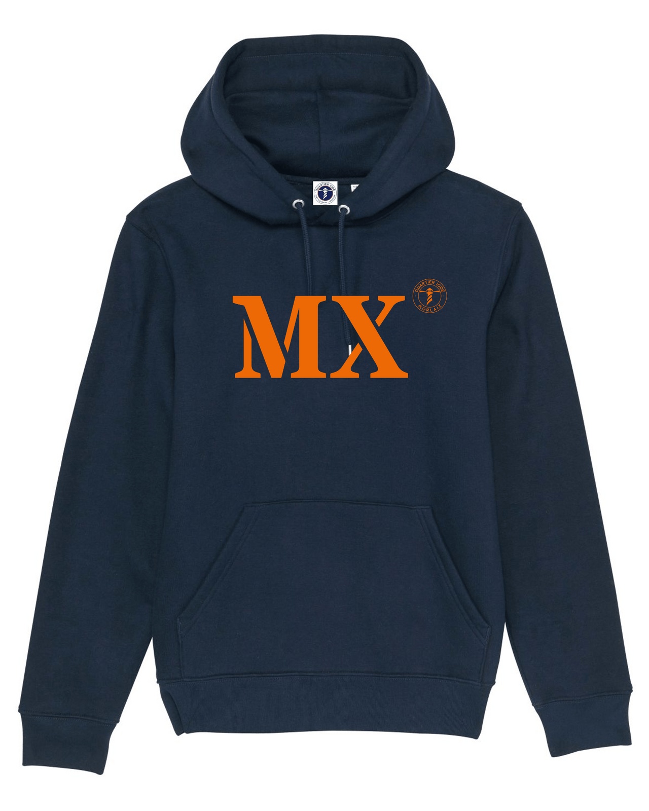 Sweat enfants Morlaix MX à capuche Bleu et orange - Quartier iodé