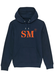 Sweat à capuche SM Saint Malo - Bleu Marine et Orange - Unisexe - Quartier iodé