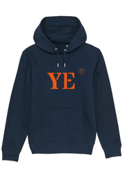 Sweat à capuche Île d'Yeu YE Marine et Orange Unisexe - Quartier iodé