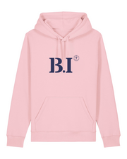 Sweat à capuche Rose et Bleu Belle-Île B.I. - Quartier iodé 