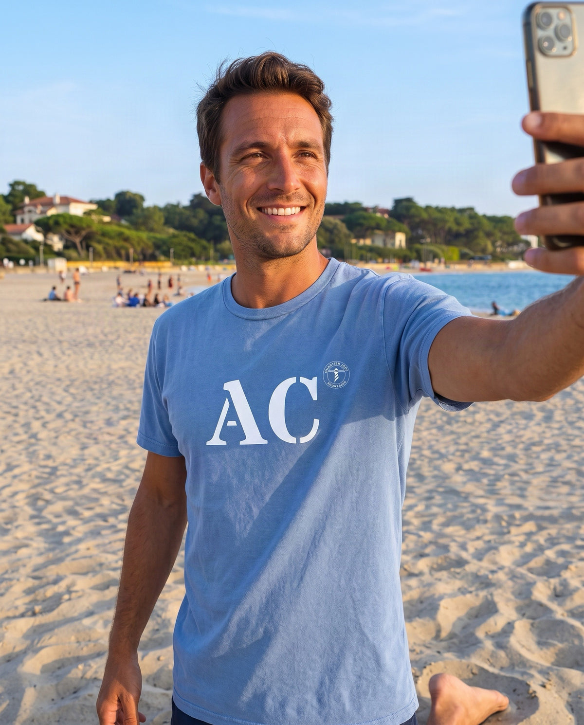 T-shirt AC Arcachon - Bleu ciel Blanc - Unisexe