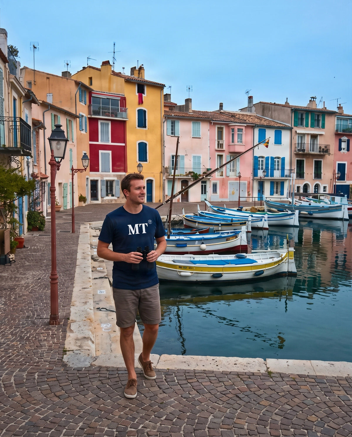 T-shirt Martigues MT Marine et Blanc