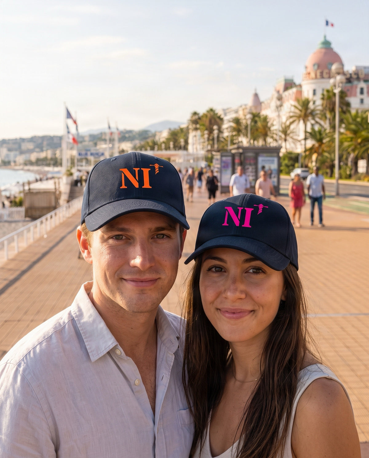 Casquette NI Nice Bleu Marine - Orange / Rose