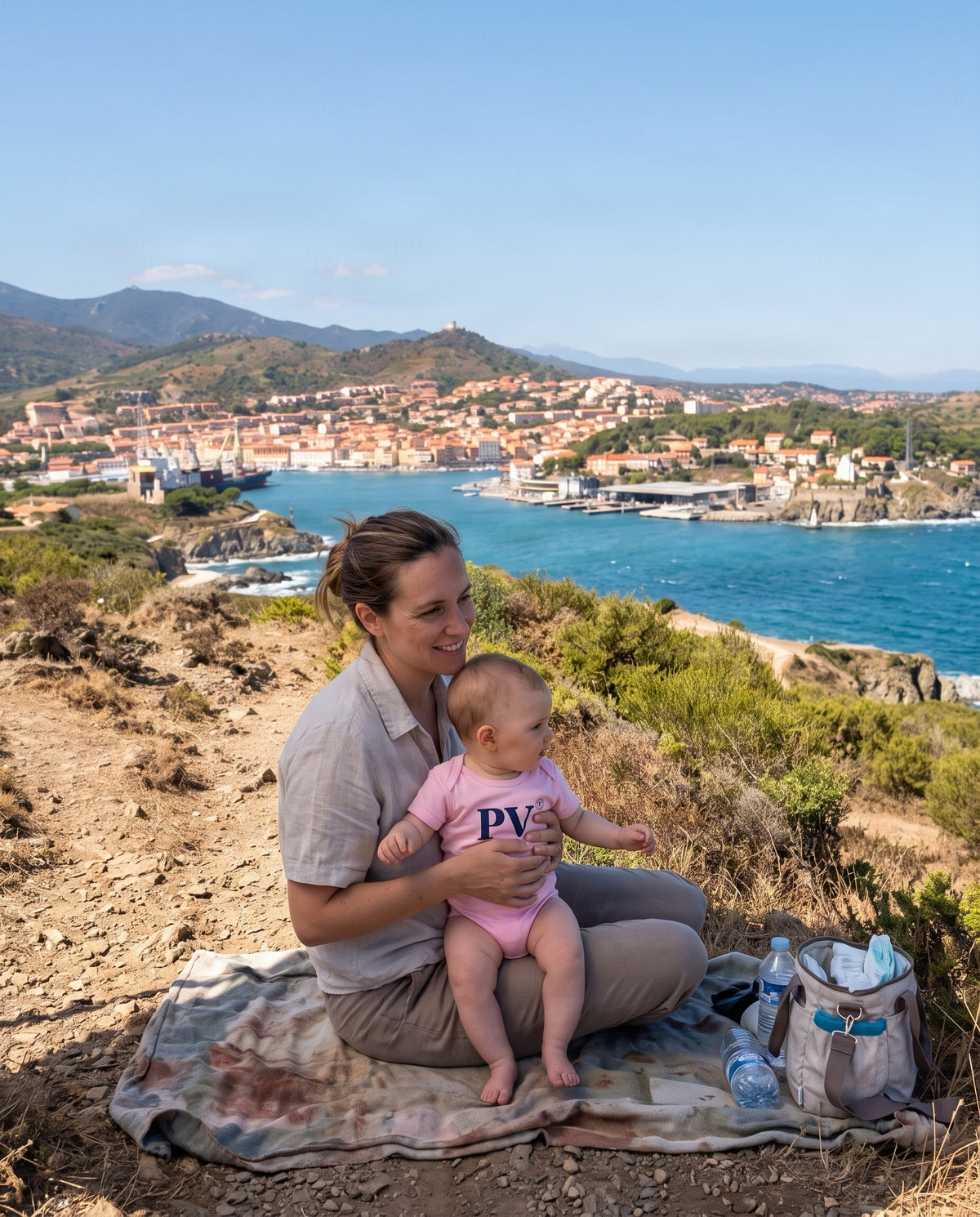 Body enfant Port-Vendres PV Rose et Bleu