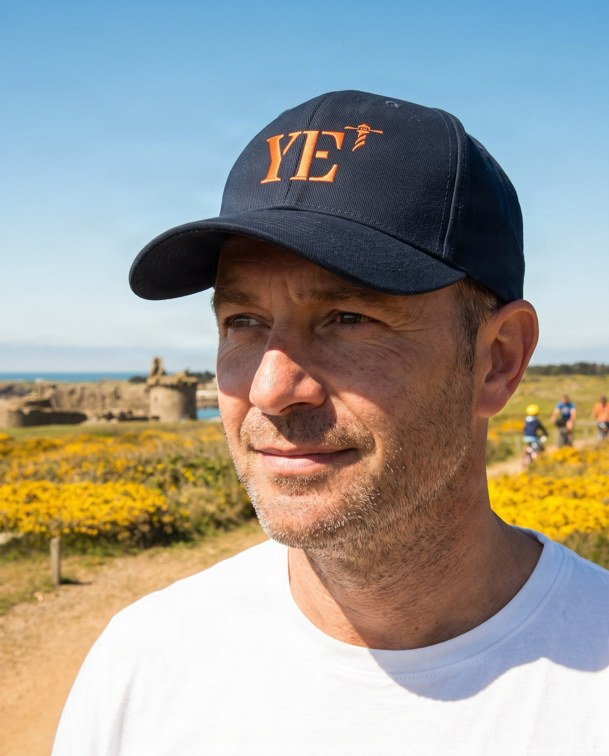 Casquette YE Ile d'Yeu Bleu Marine - Orange / Rose