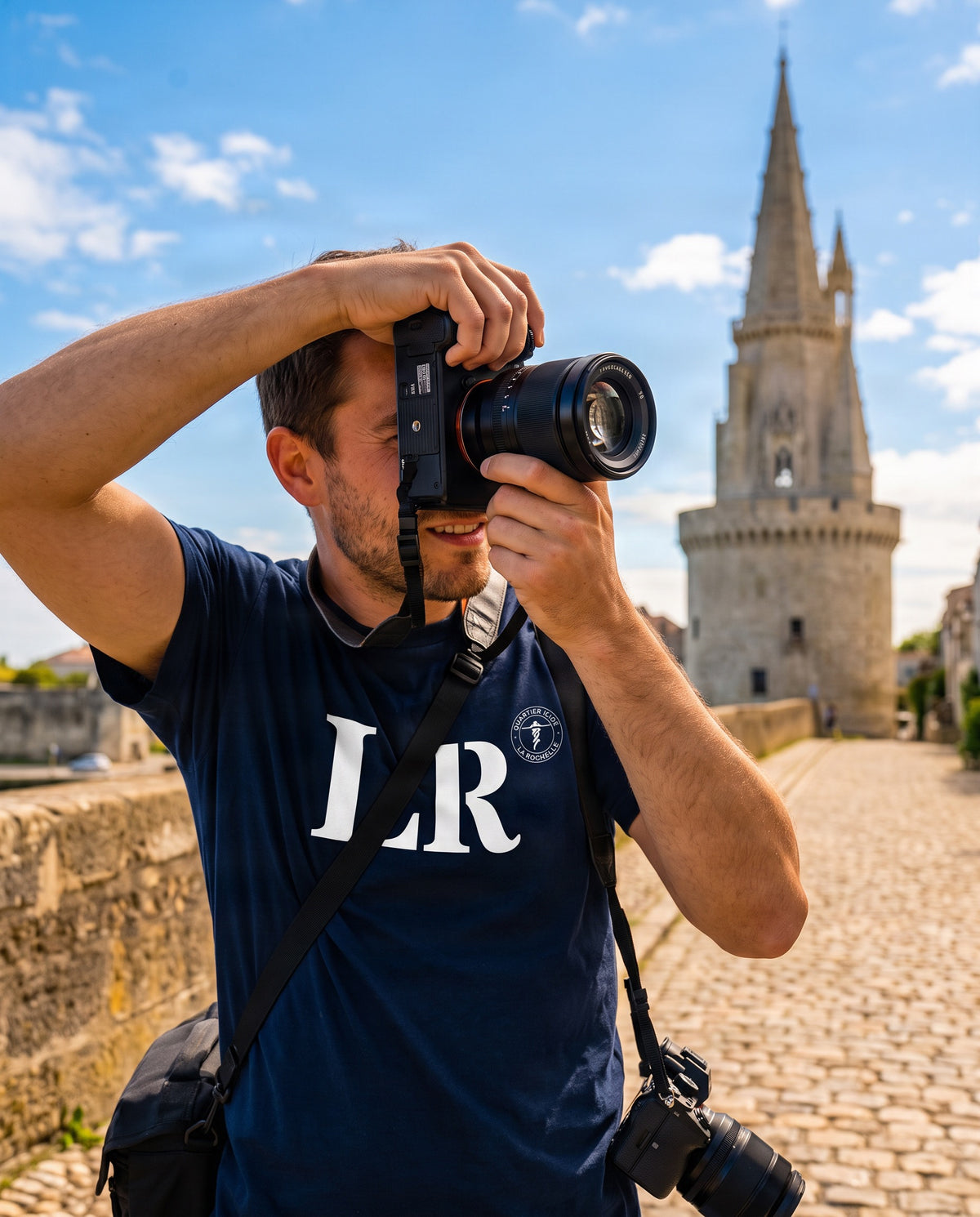 T-shirt La Rochelle LR - Marine et Blanc - Unisexe