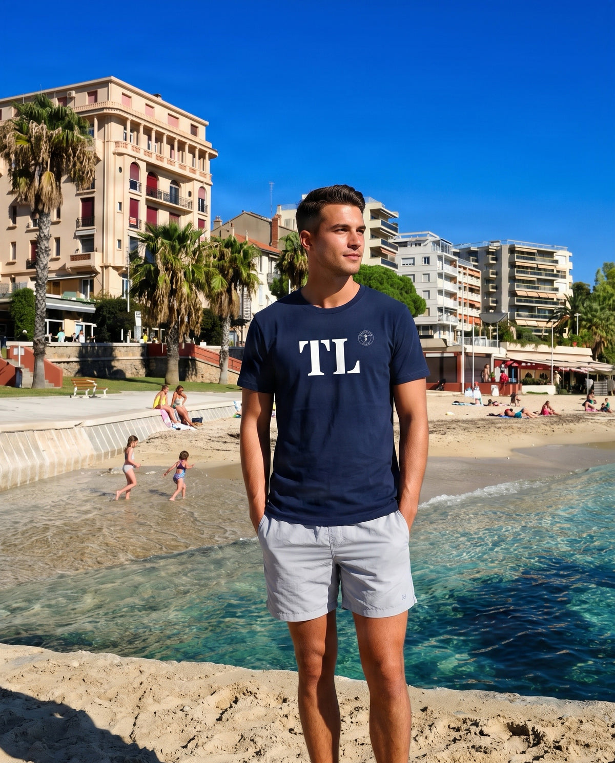 T-shirt TL Toulon - Bleu Marine et Blanc - Unisexe