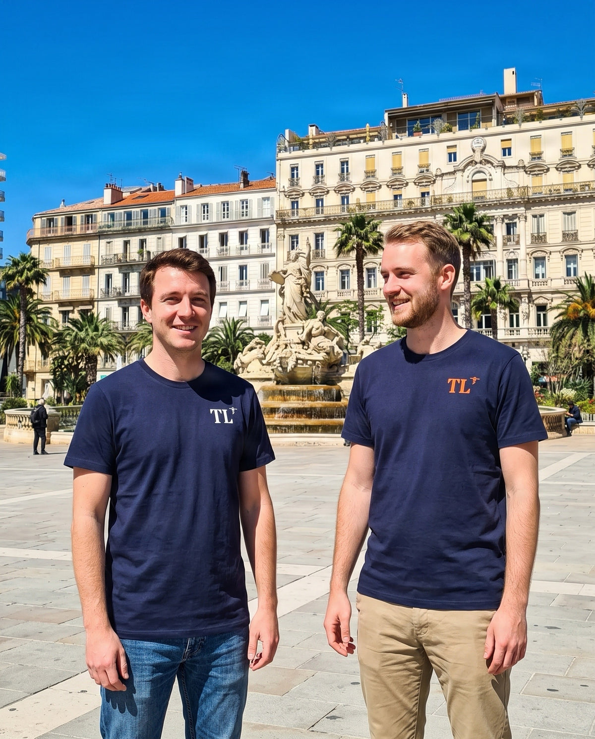 T-shirt brodé Toulon TL Bleu Marine  Orange / Blanc