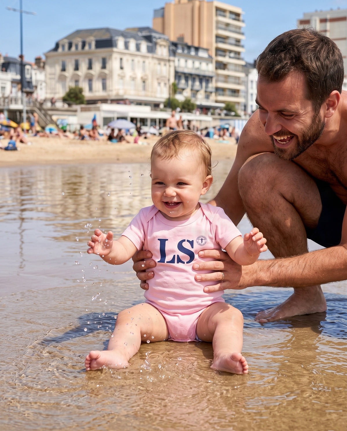 Body enfant Les Sables d'Olonnes LS - Rose et Bleu