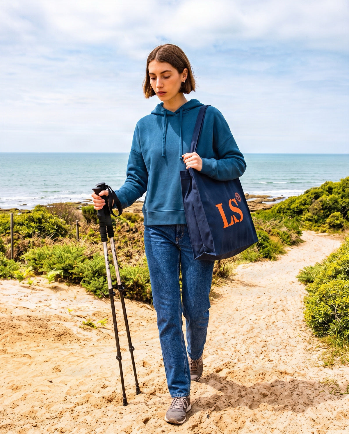 Tote bag LS Les Sables d'Olonne Bleu Marine - Orange