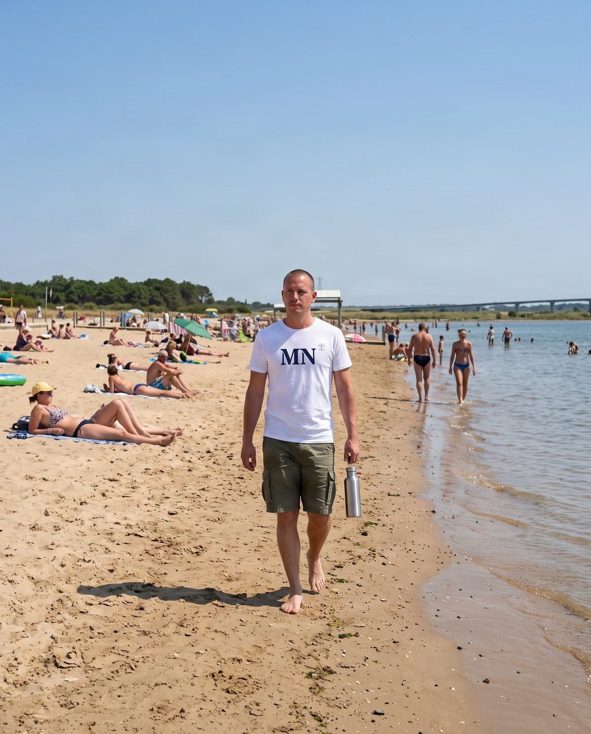 T-shirt Marennes MN Blanc et Bleu Marine