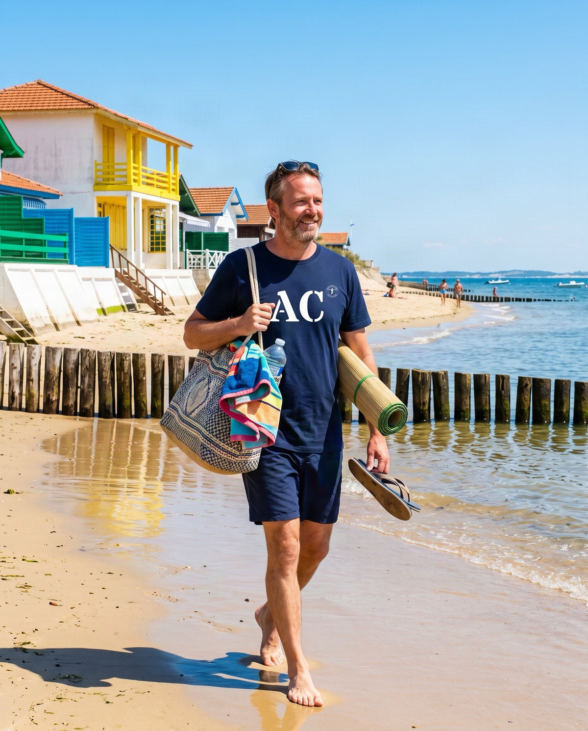T-shirt AC Arcachon - Marine et Blanc - Unisexe