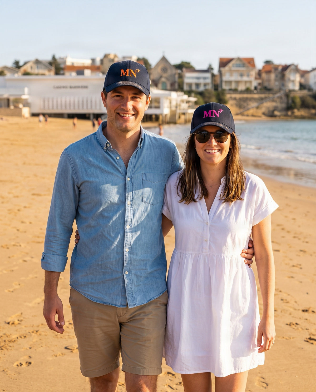 Casquette MN Marennes Bleu Marine - Orange / Rose